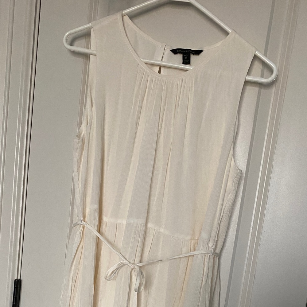 NWT Banana Republic Petite Medium White Tiered Mini Dress - Picture 11 of 14